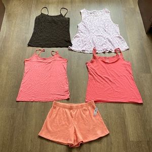 Bundle of 5 large xl casual shirts camisoles shorts